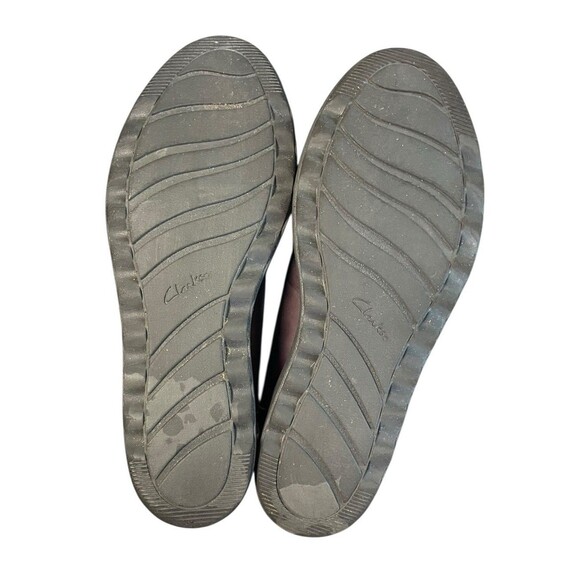 Clarks Collection Soft Cushion Wine‎ Suede Wedge Loafers 13288 Women 7.5 M EUC - Picture 6 of 9